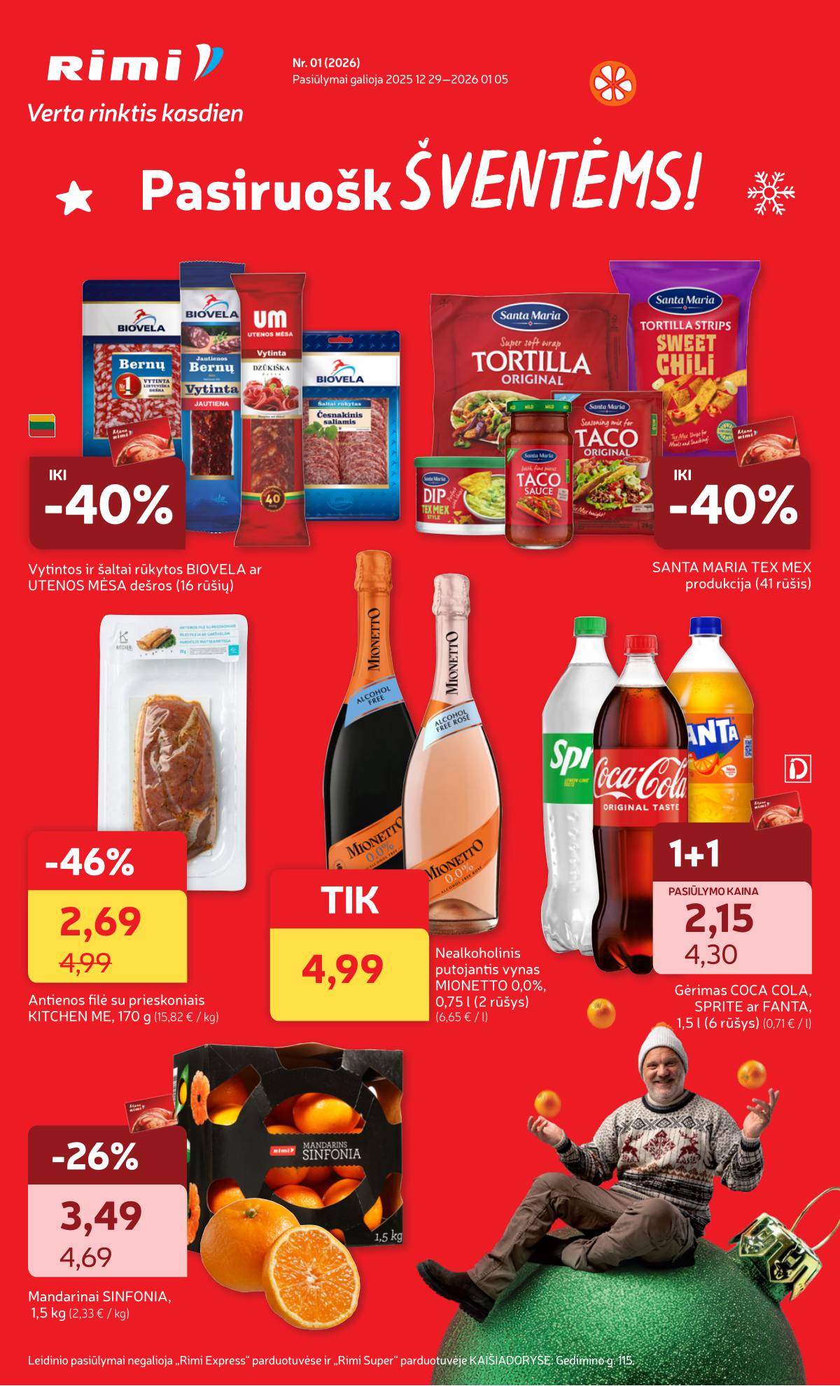 Rimi - RIMI Savaitinis akcijų leidinys Nr. 01 | 2025-12-29 - 2026-01-05 1 puslapis