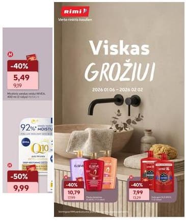 Rimi - RIMI GROŽIO prekių akcijų katalogas Nr. 01 2026-01-06 – 2026-02-02