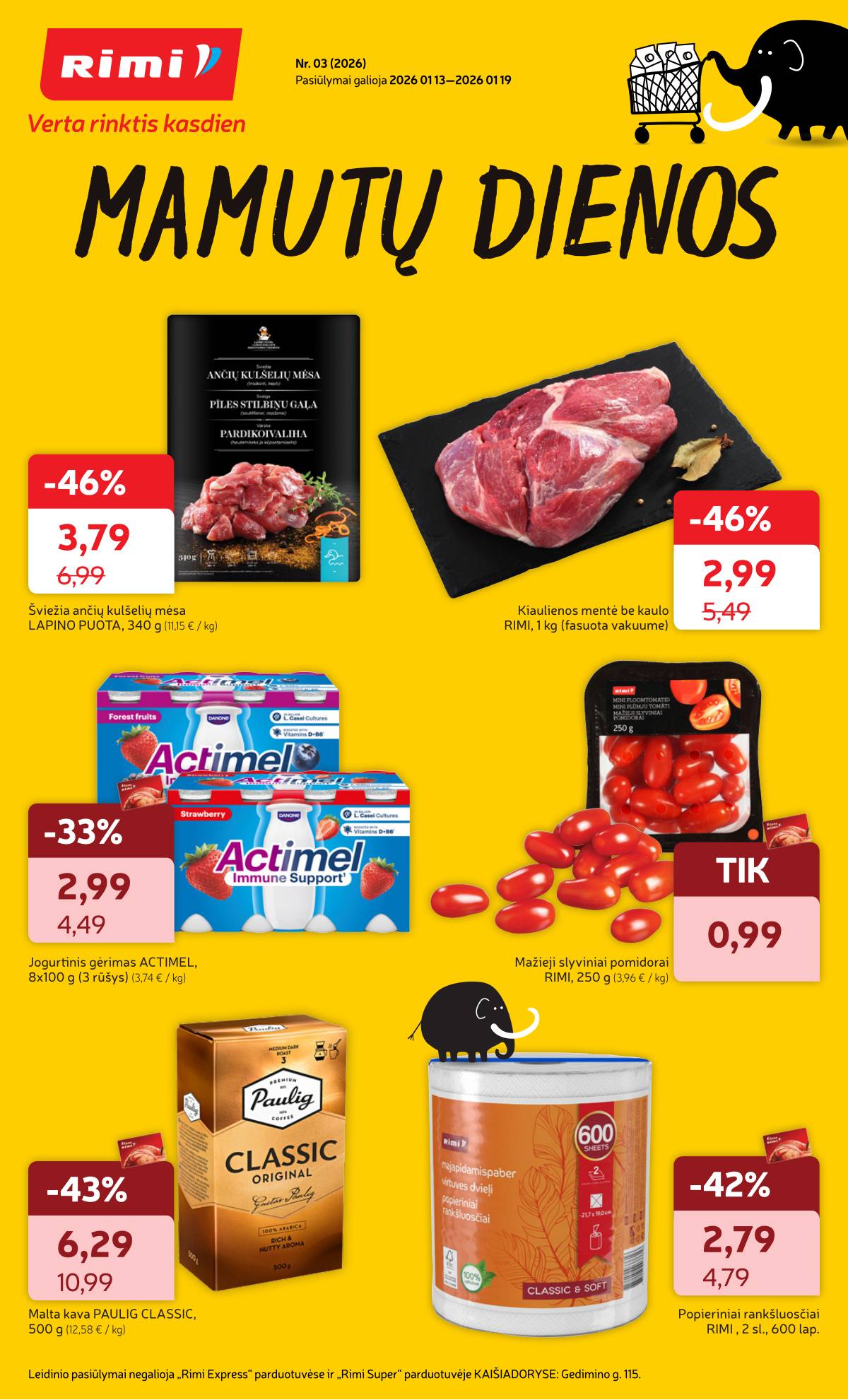 Rimi - RIMI Savaitinis akcijų leidinys Nr. 03 | 2026-01-13 - 2026-01-19 1 puslapis