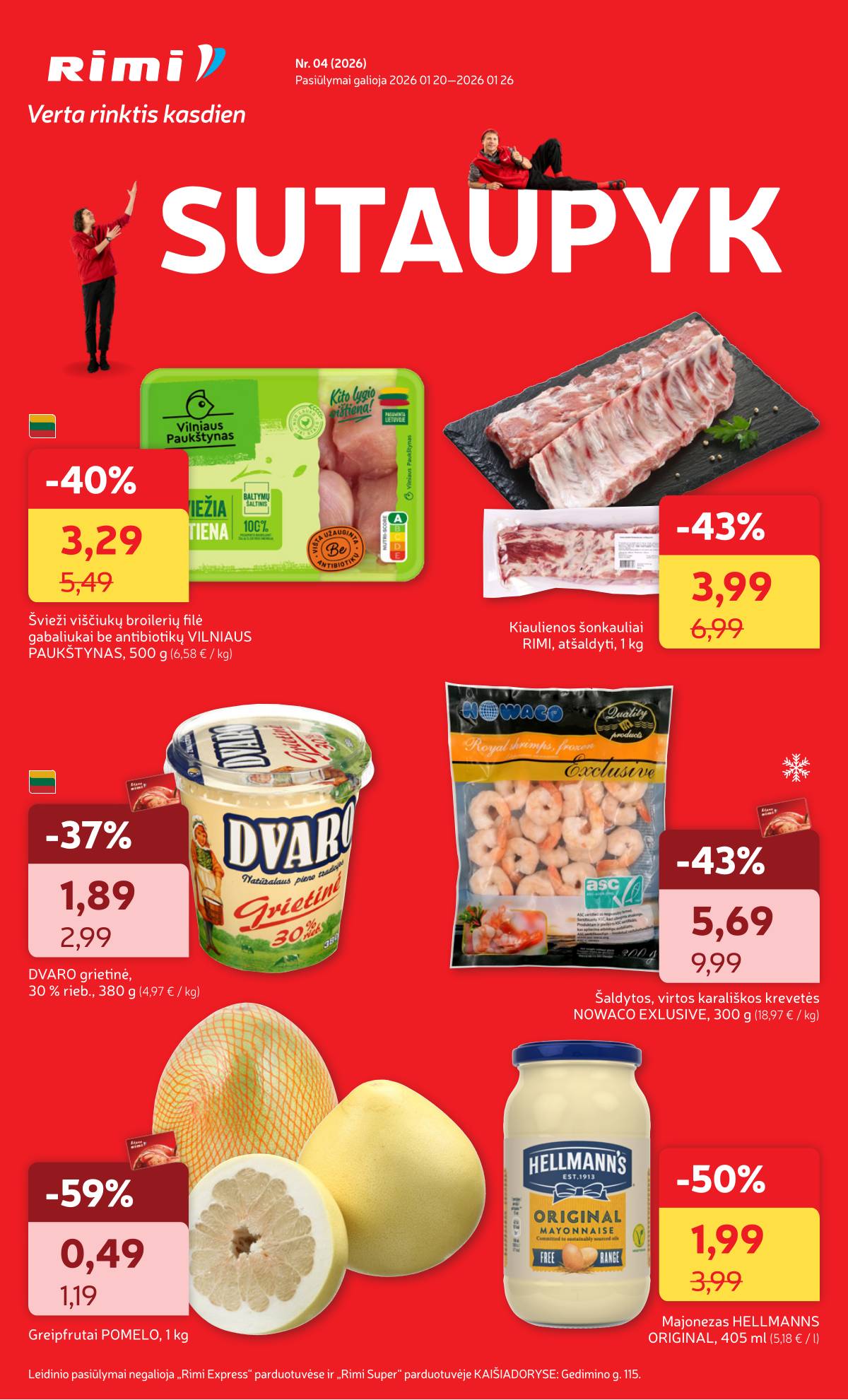 Rimi - RIMI Savaitinis akcijų leidinys Nr. 04 | 2026-01-20 - 2026-01-26 1 puslapis