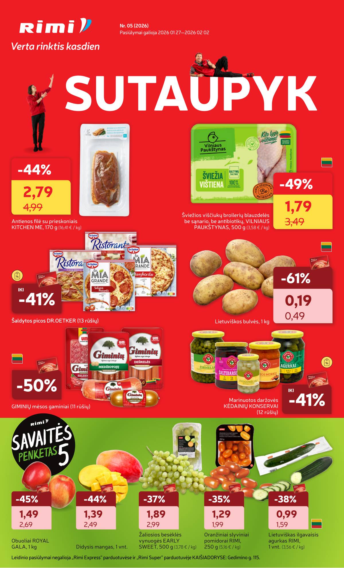 Rimi - RIMI Savaitinis akcijų leidinys Nr. 05 | 2026-01-27 - 2026-02-02 1 puslapis