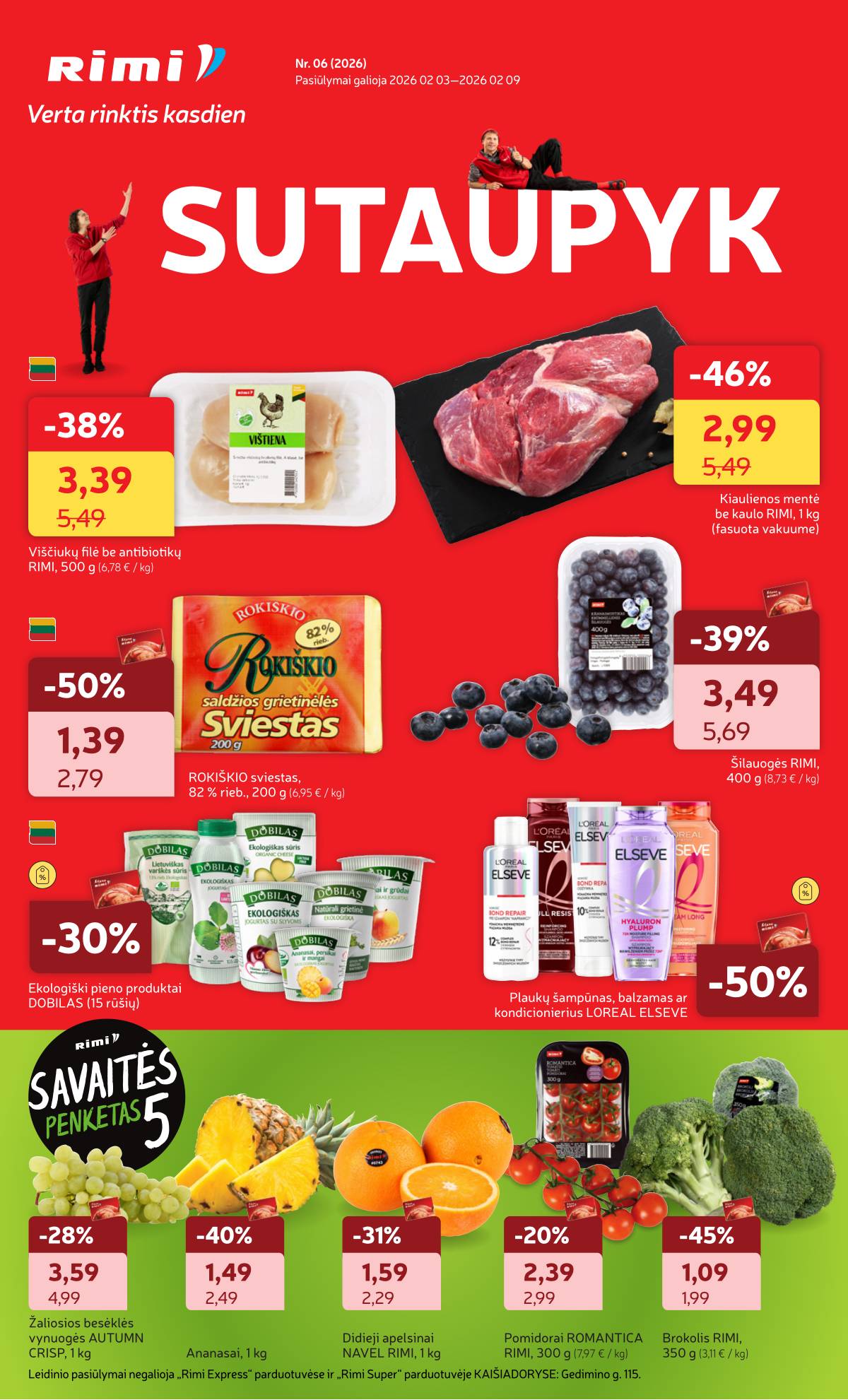 Rimi - RIMI Savaitinis akcijų leidinys Nr. 06 | 2026-02-03 - 2026-02-09 1 puslapis