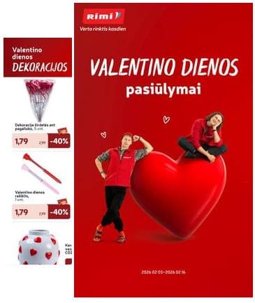 Rimi - RIMI VALENTINO dienai akcijų leidinys 2026-02-03 – 2026-02-16
