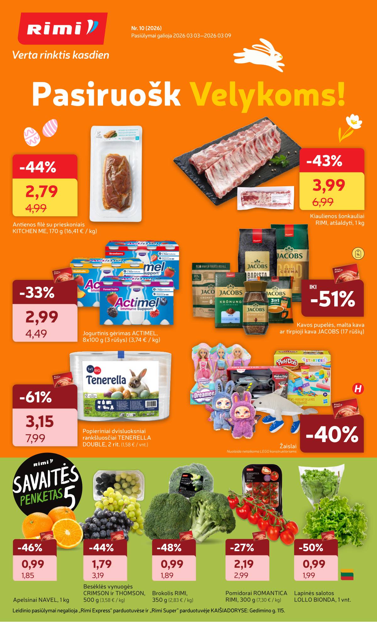 Rimi - RIMI savaitinis akcijų leidinys Nr. 10 | 2026-03-03 - 2026-03-09 1 puslapis