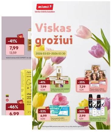 Rimi - RIMI nuolaidų leidinys "Viskas Grožiui" | 2026-03-03 - 2026-03-30 2026-03-03 – 2026-03-30