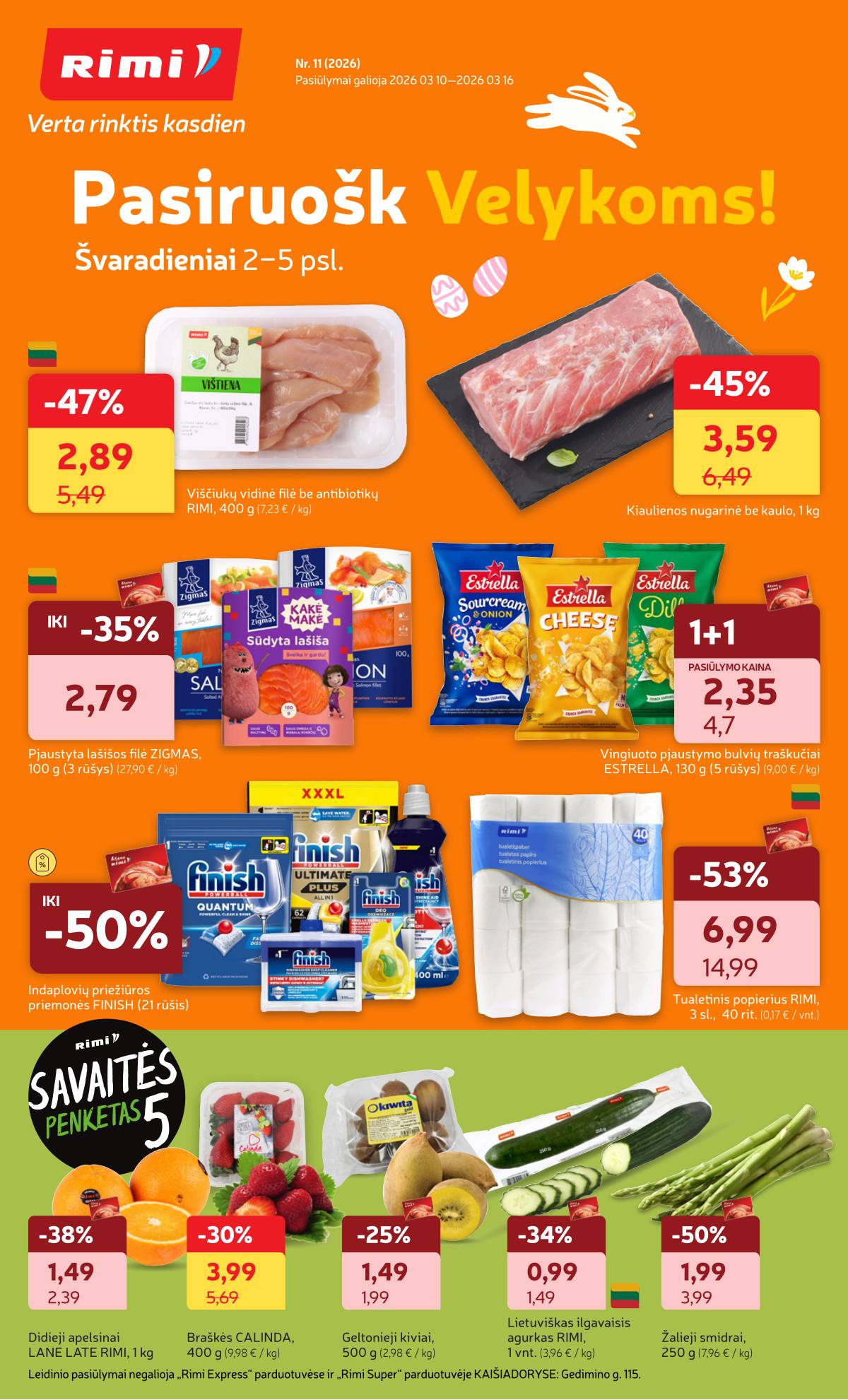 Rimi - RIMI Savaitinis akcijų leidinys Nr. 11 | 2026-03-10 - 2026-03-16 1 puslapis