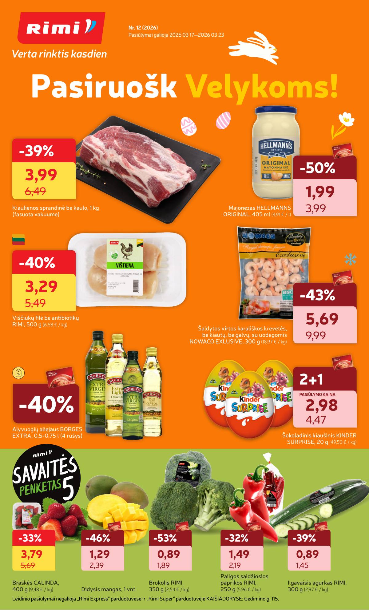 Rimi - RIMI Savaitinis akcijų leidinys Nr. 12 | 2026-03-17 - 2026-03-23 1 puslapis
