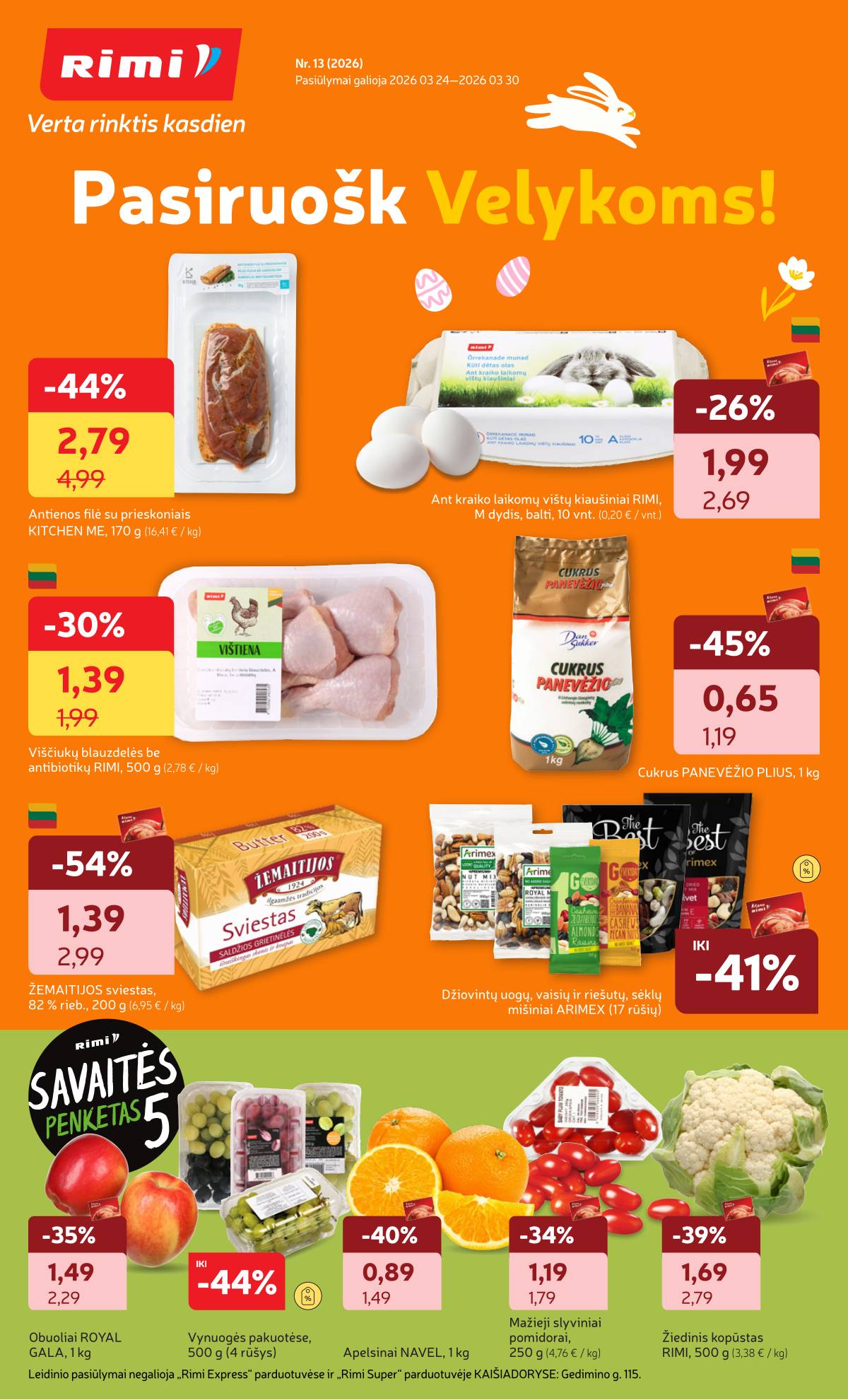 Rimi - RIMI Savaitinis akcijų leidinys Nr. 13 | 2026-03-24 - 2026-03-30 1 puslapis