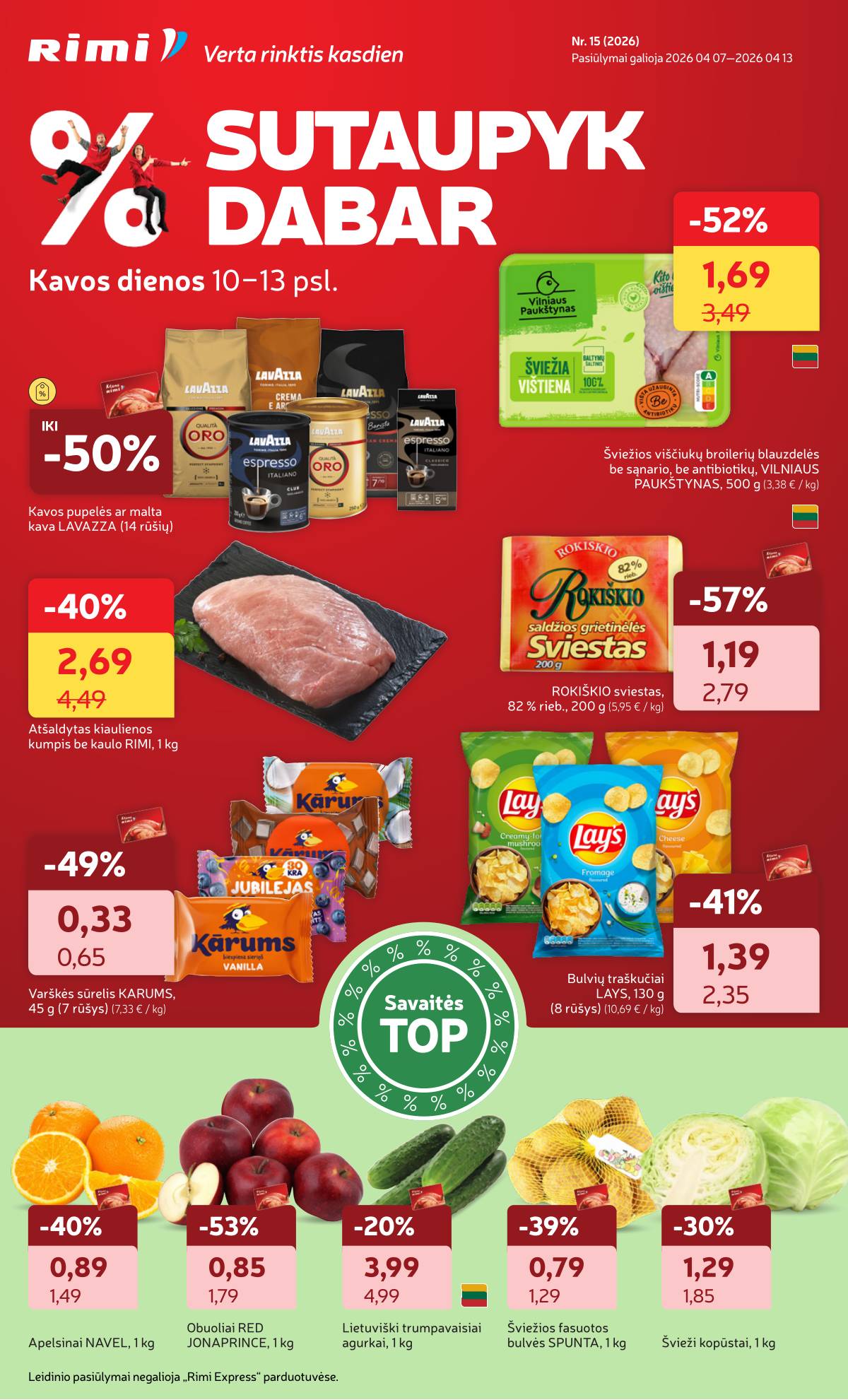 Rimi - RIMI Savaitinis akcijų leidinys Nr. 15 | 2026-04-07 - 2026-04-13 1 puslapis