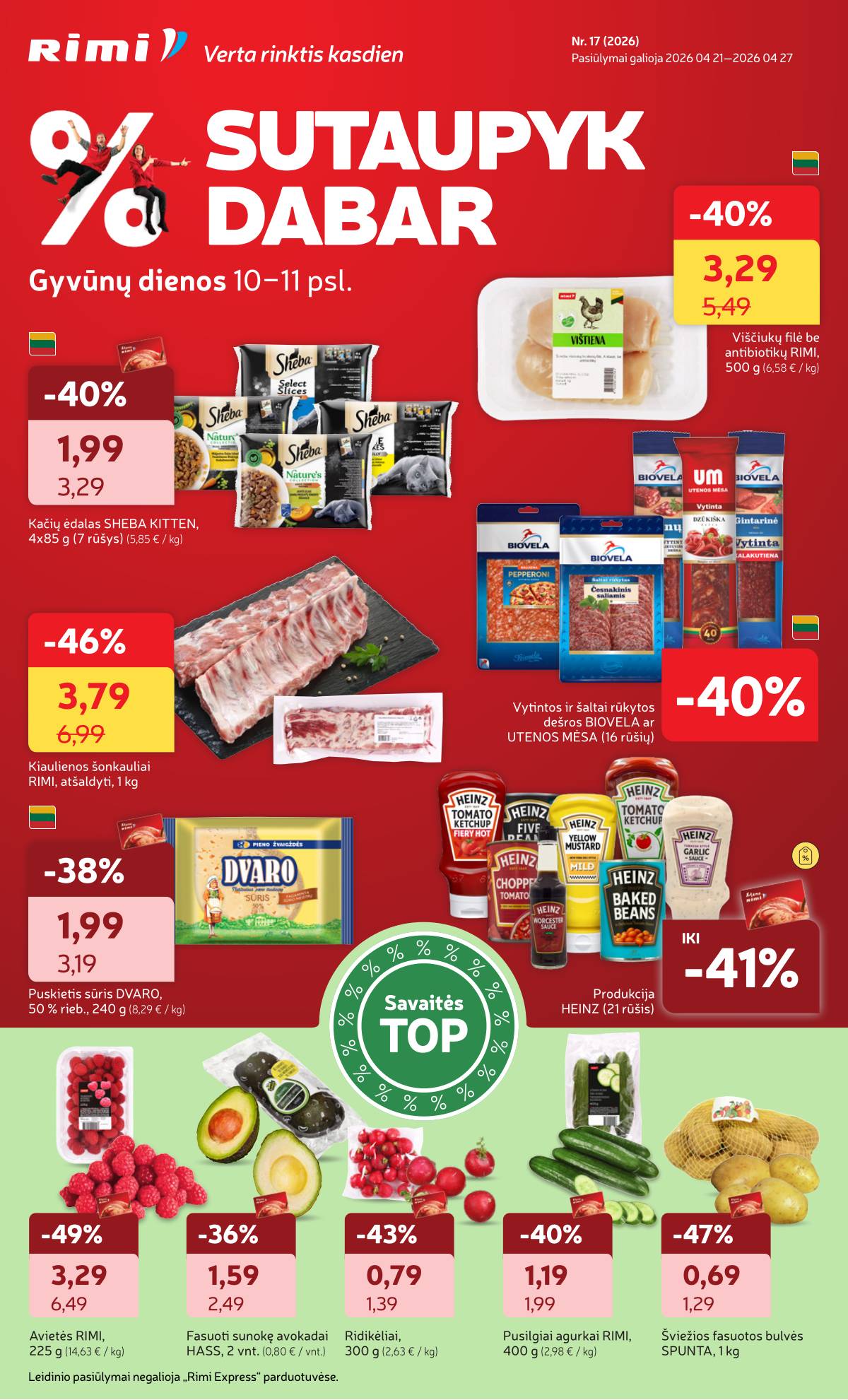 Rimi - RIMI Savaitinis akcijų leidinys Nr. 17 | 2026-04-21 - 2026-04-27 1 puslapis