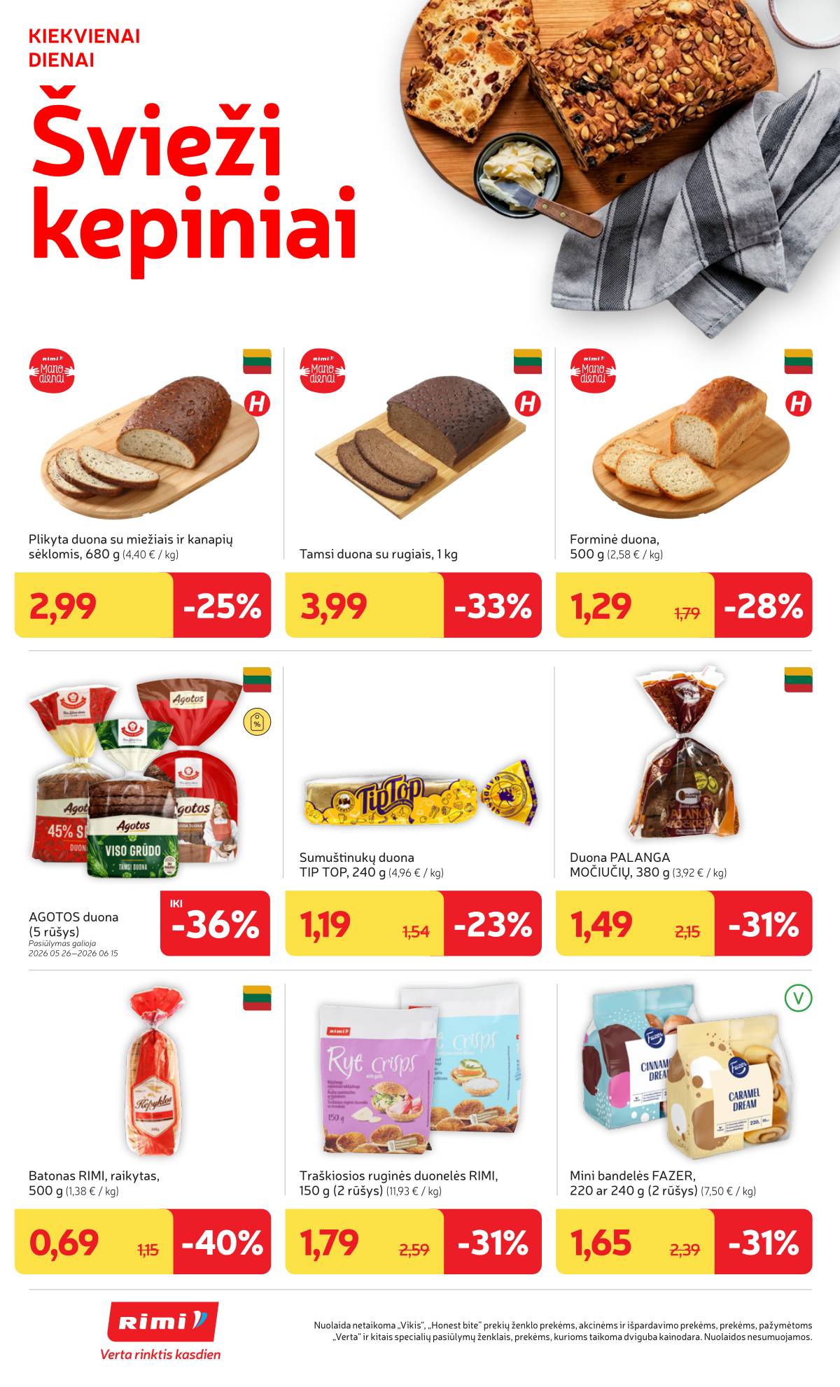 Rimi - Naujausias RIMI savaitinis akcijų leidinys | 2026-06-09 - 2026-06-15 16 puslapis