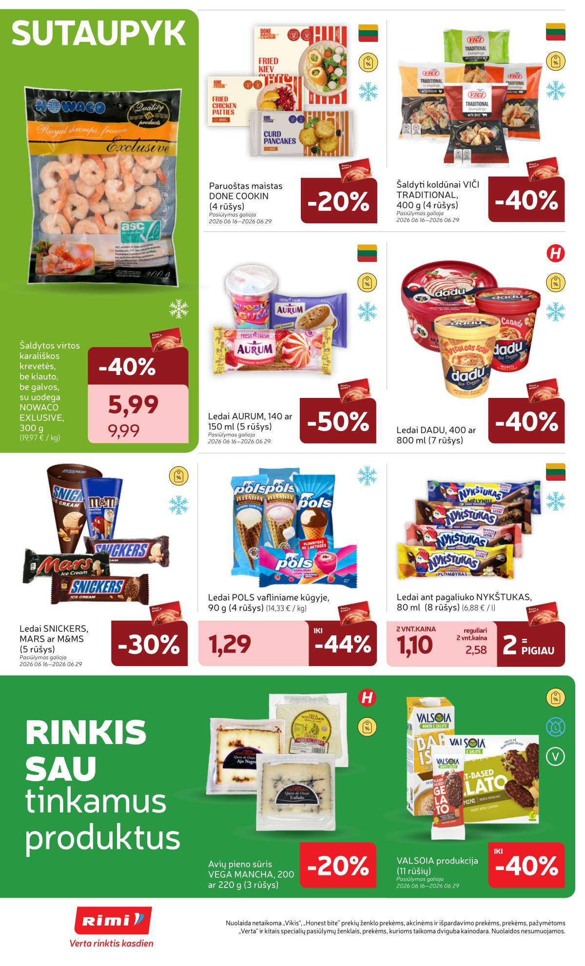 Rimi - Naujausias RIMI savaitinis akcijų leidinys | 2026-06-16 - 2026-06-22 16 puslapis