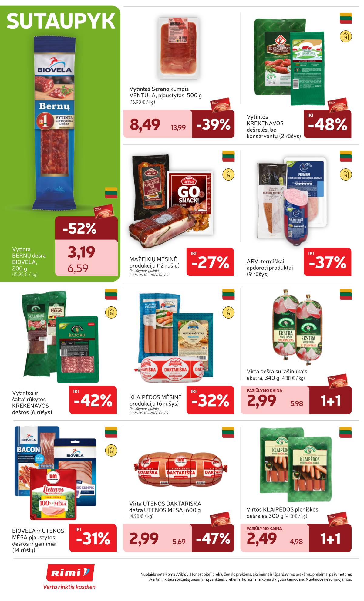 Rimi - Naujausias RIMI savaitinis akcijų leidinys | 2026-06-16 - 2026-06-22 18 puslapis