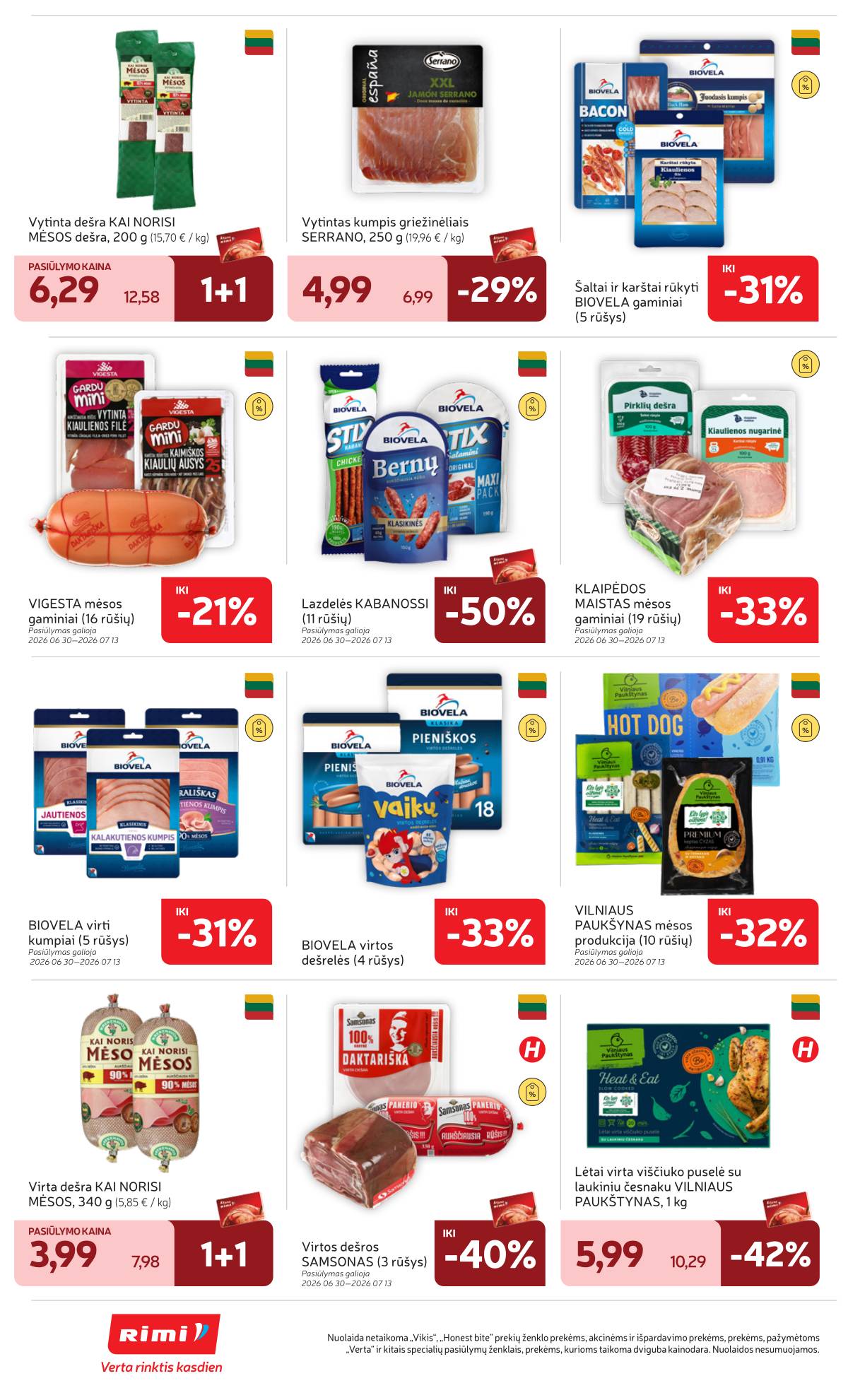 Rimi - Naujausias RIMI savaitinis akcijų leidinys | 2026-06-30 - 2026-07-06 16 puslapis