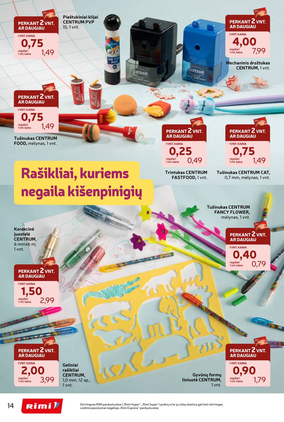 Rimi - RIMI "Atgal į MOKYKLĄ!" akcijų leidinys 14 puslapis