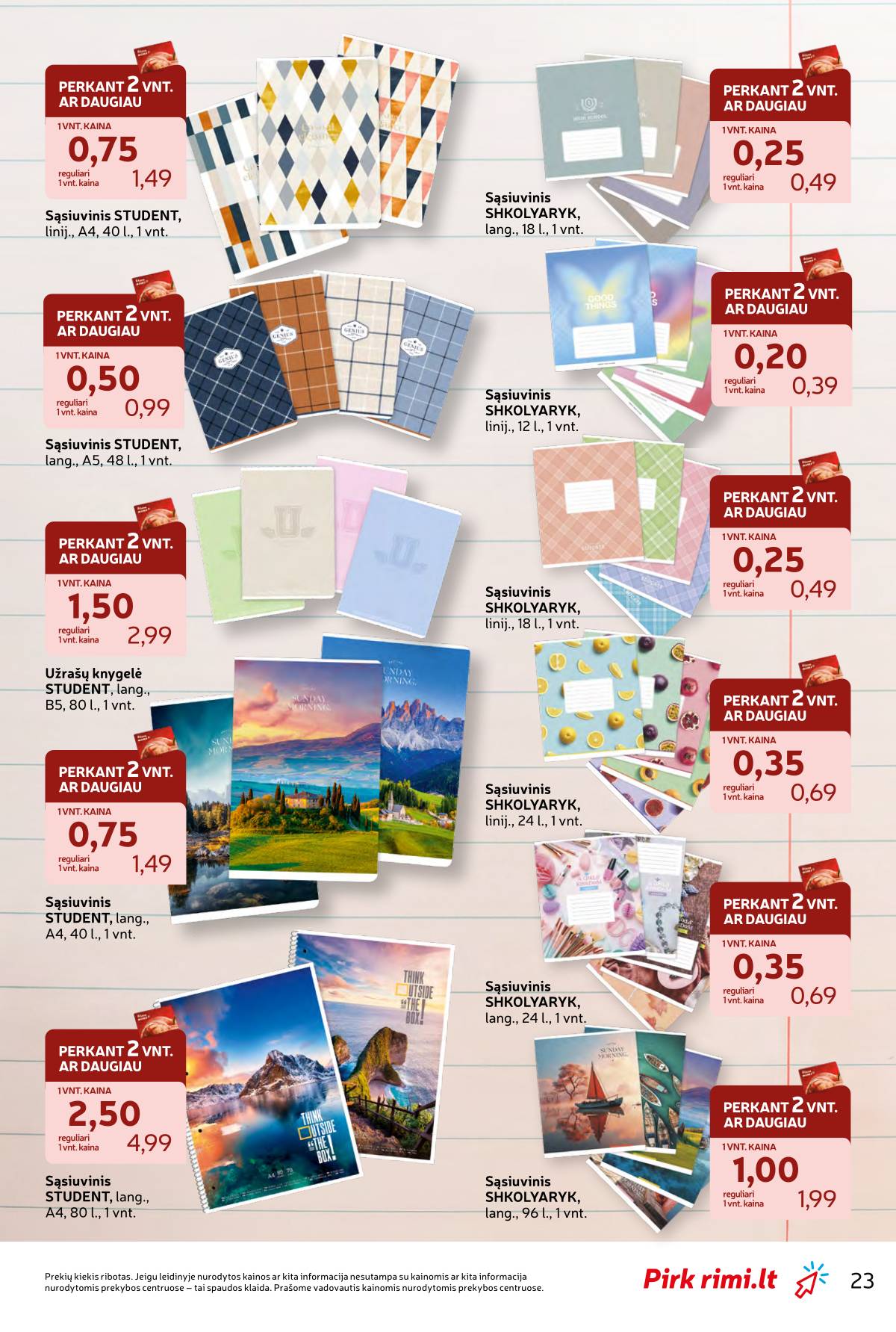 Rimi - RIMI "Atgal į MOKYKLĄ!" akcijų leidinys 23 puslapis