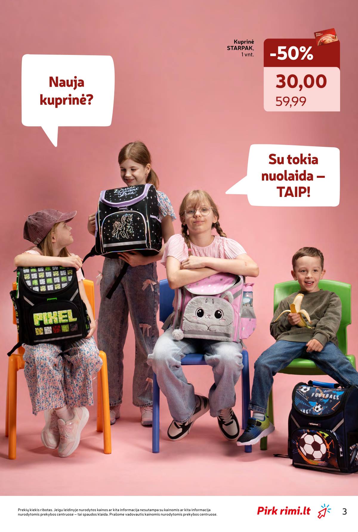 Rimi - RIMI "Atgal į MOKYKLĄ!" akcijų leidinys 3 puslapis