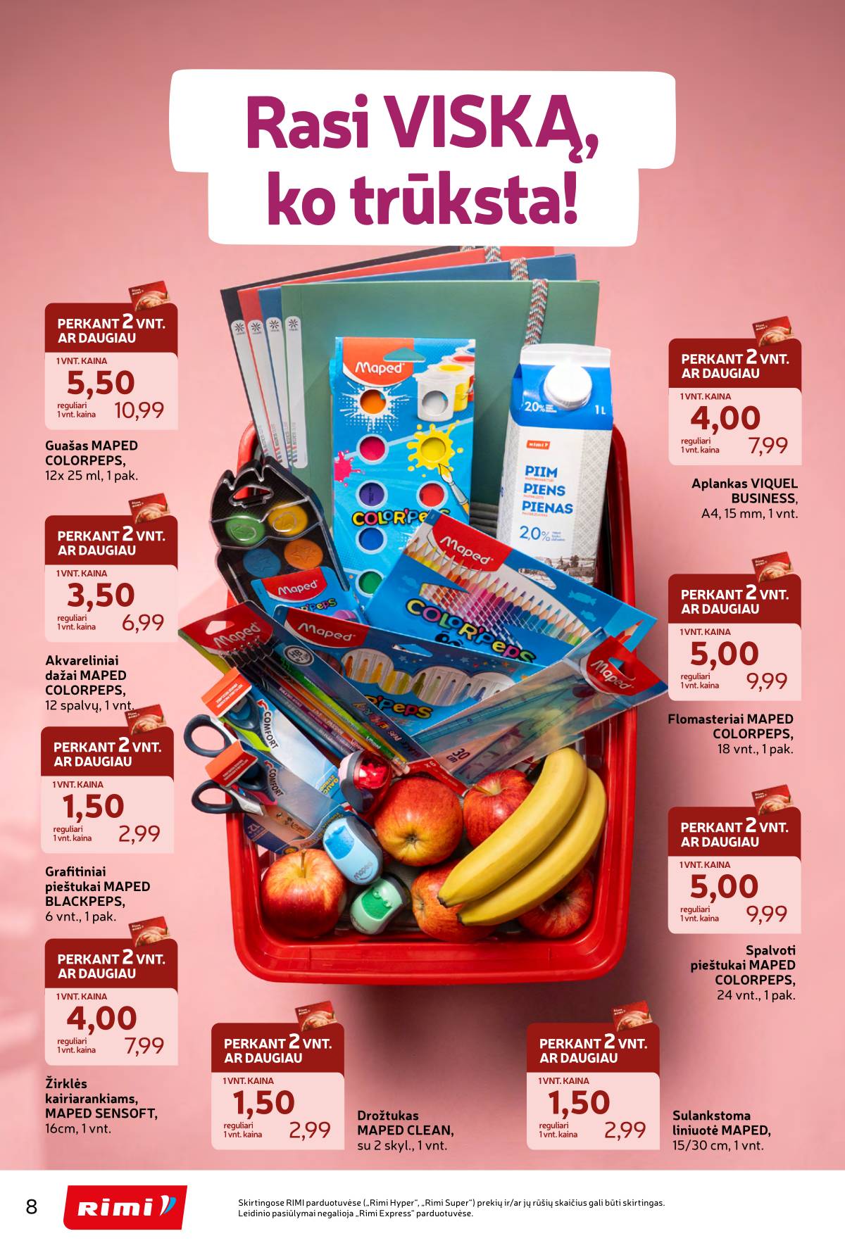 Rimi - RIMI "Atgal į MOKYKLĄ!" akcijų leidinys 8 puslapis