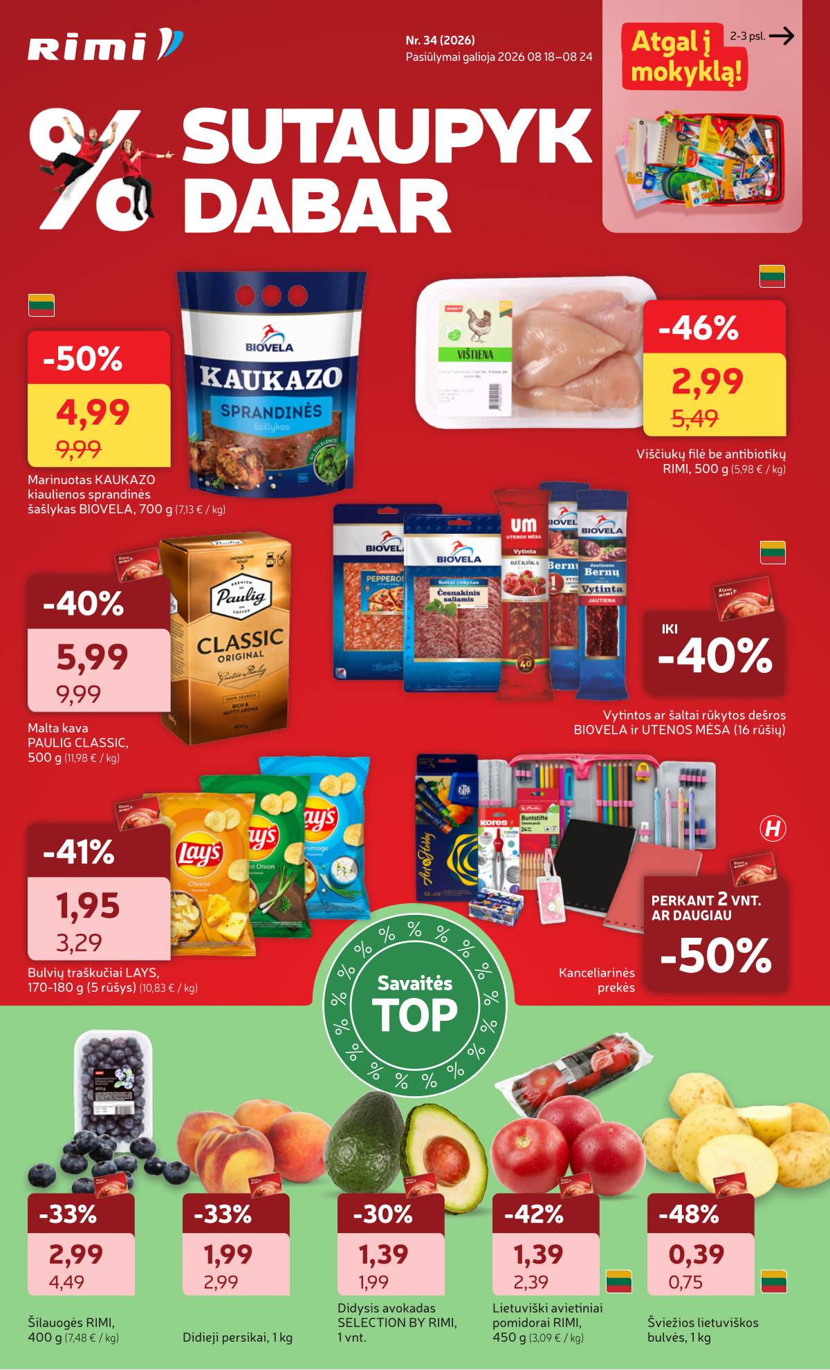 Rimi - Naujausias RIMI savaitinis akcijų leidinys | 2026-08-18 - 2026-08-24 1 puslapis