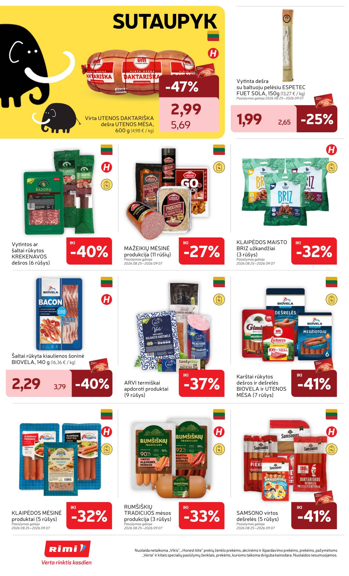Rimi - Naujausias RIMI savaitinis akcijų leidinys | 2026-08-25 - 2026-08-31 14 puslapis