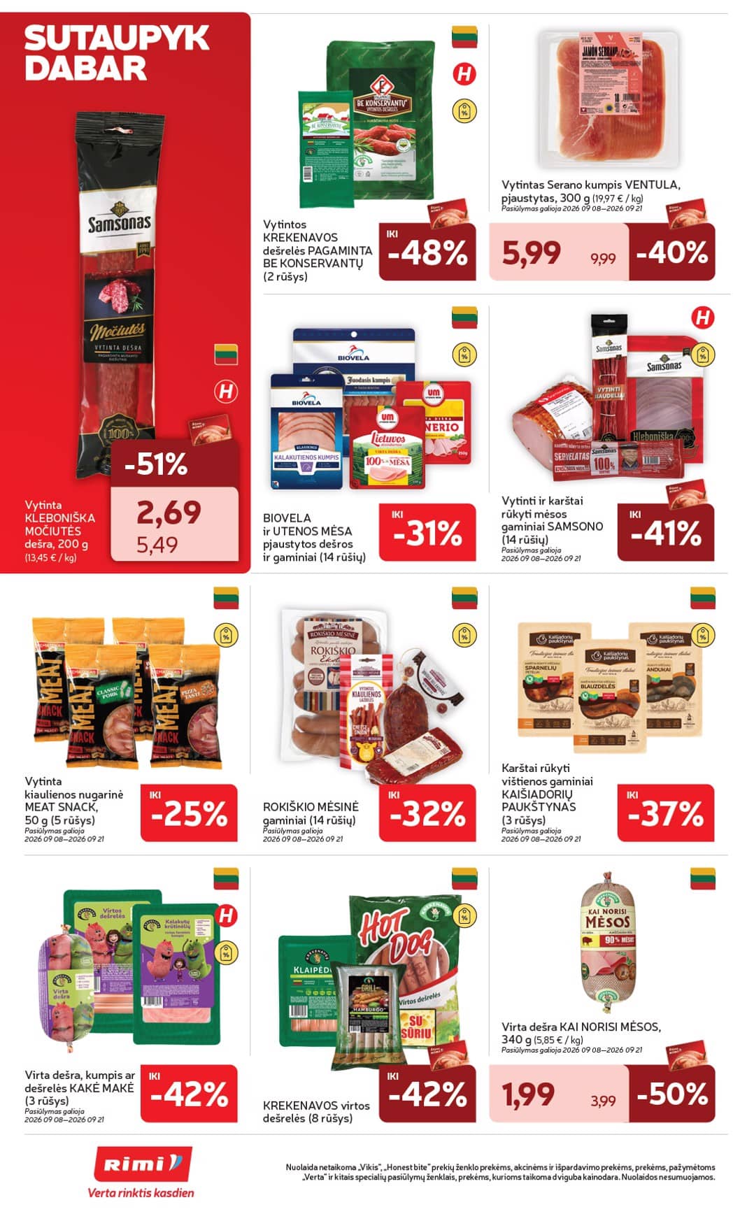 Rimi - RIMI savaitinis akcijų leidinys Nr. 37 | 2026-09-08 - 2026-09-14 20 puslapis