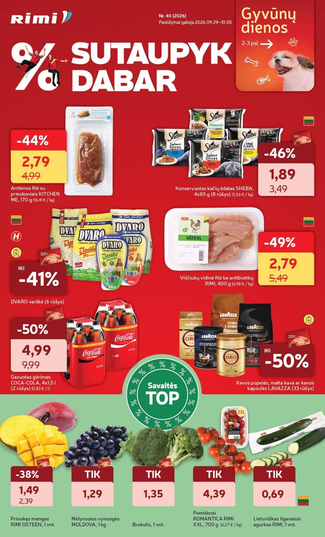 Rimi - Savaitinis akcijų leidinys Nr. 40 (2026) 1 puslapis