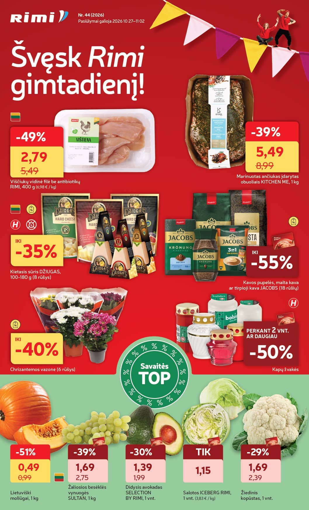 Rimi - Savaitinis akcijų leidinys Nr. 44 (2026) 1 puslapis