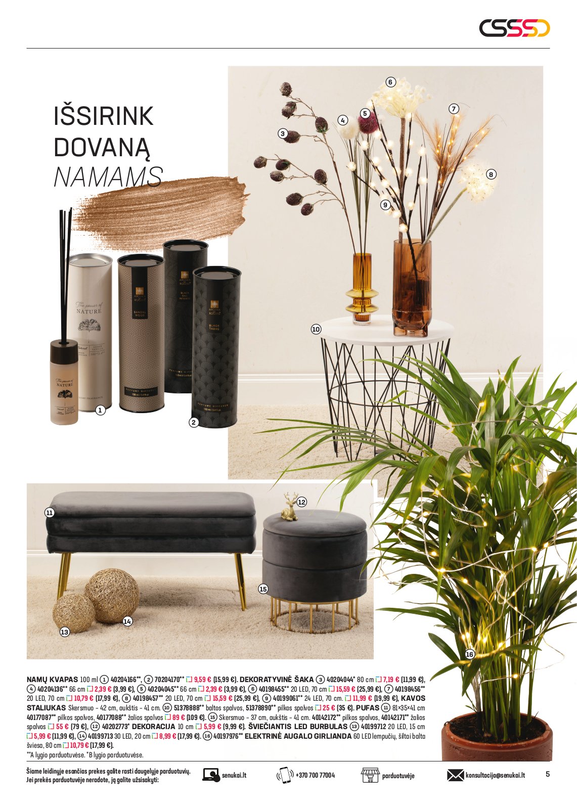 Senukai 'jaukioms KALĖDOMS. Reklaminis leidinys nr. 33(585)' 5 puslapis