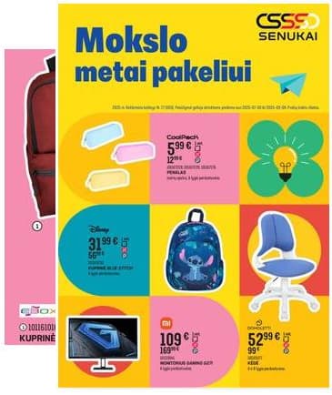 Senukai - Senukai "Mokslo metai pakeliui" akcijų leidinys | 2025-07-30 - 2025-09-08 2025-07-30 – 2025-09-08