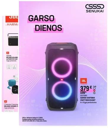 Senukai - Senukai "Garso dienos" akcijų leidinys IKI 2025-08-11