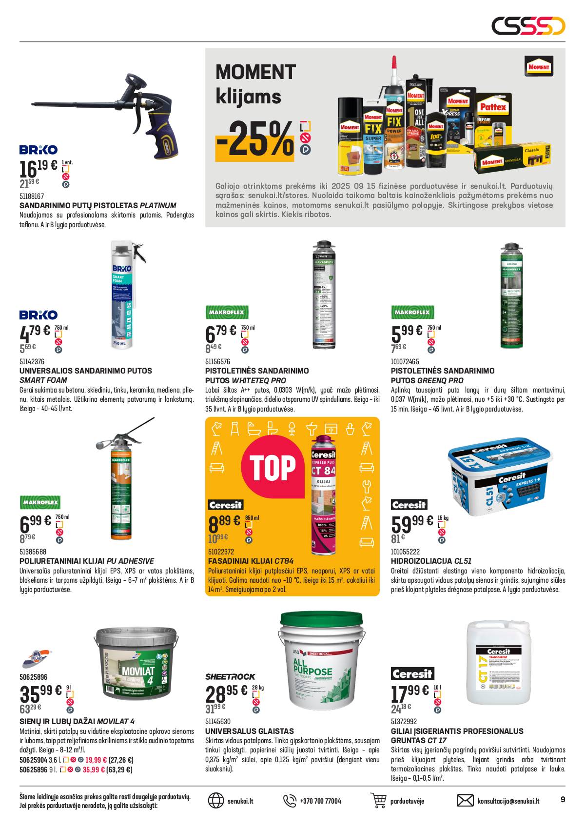 Senukai - Reklaminis leidinys Nr. 19(667) 9 puslapis