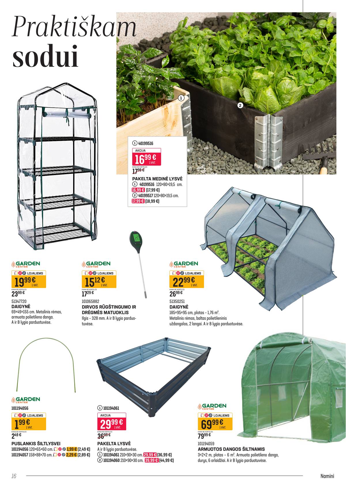 Senukai - Senukų akcijų leidinys "Namini" | 2026-03-09 - 2026-04-02 16 puslapis