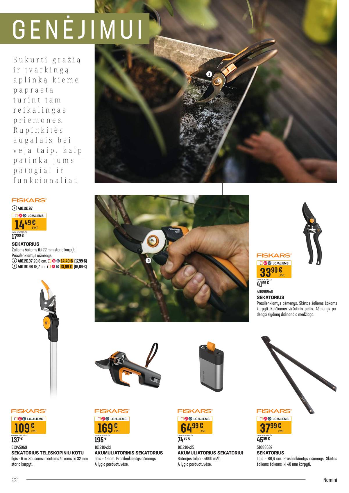 Senukai - Senukų akcijų leidinys "Namini" | 2026-03-09 - 2026-04-02 22 puslapis