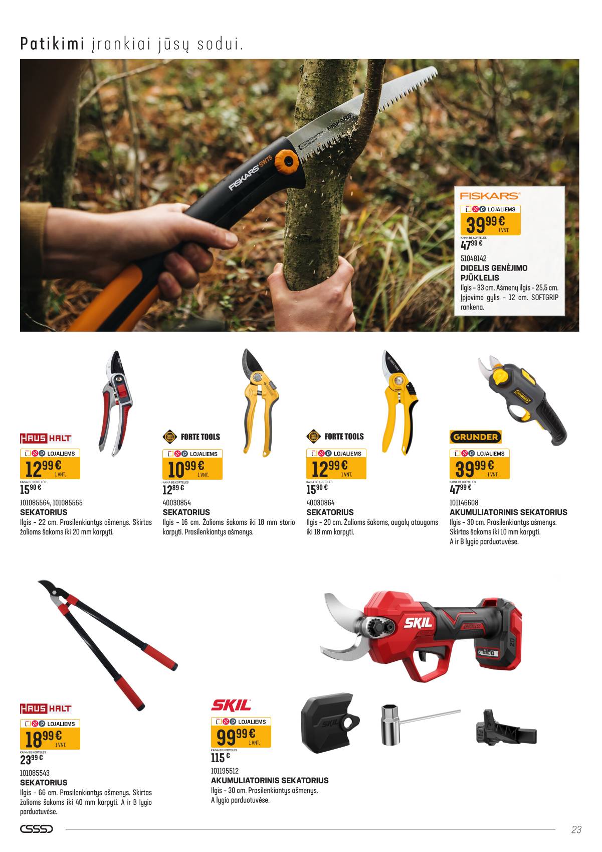 Senukai - Senukų akcijų leidinys "Namini" | 2026-03-09 - 2026-04-02 23 puslapis