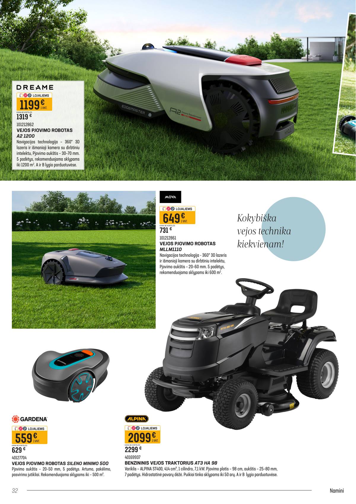 Senukai - Senukų akcijų leidinys "Namini" | 2026-03-09 - 2026-04-02 32 puslapis