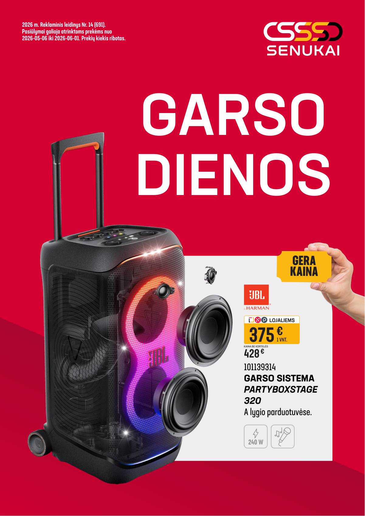 Senukai - Senukai akcijų Leidinys "Garso dienos" | 2026-05-06 - 2026-06-01 1 puslapis