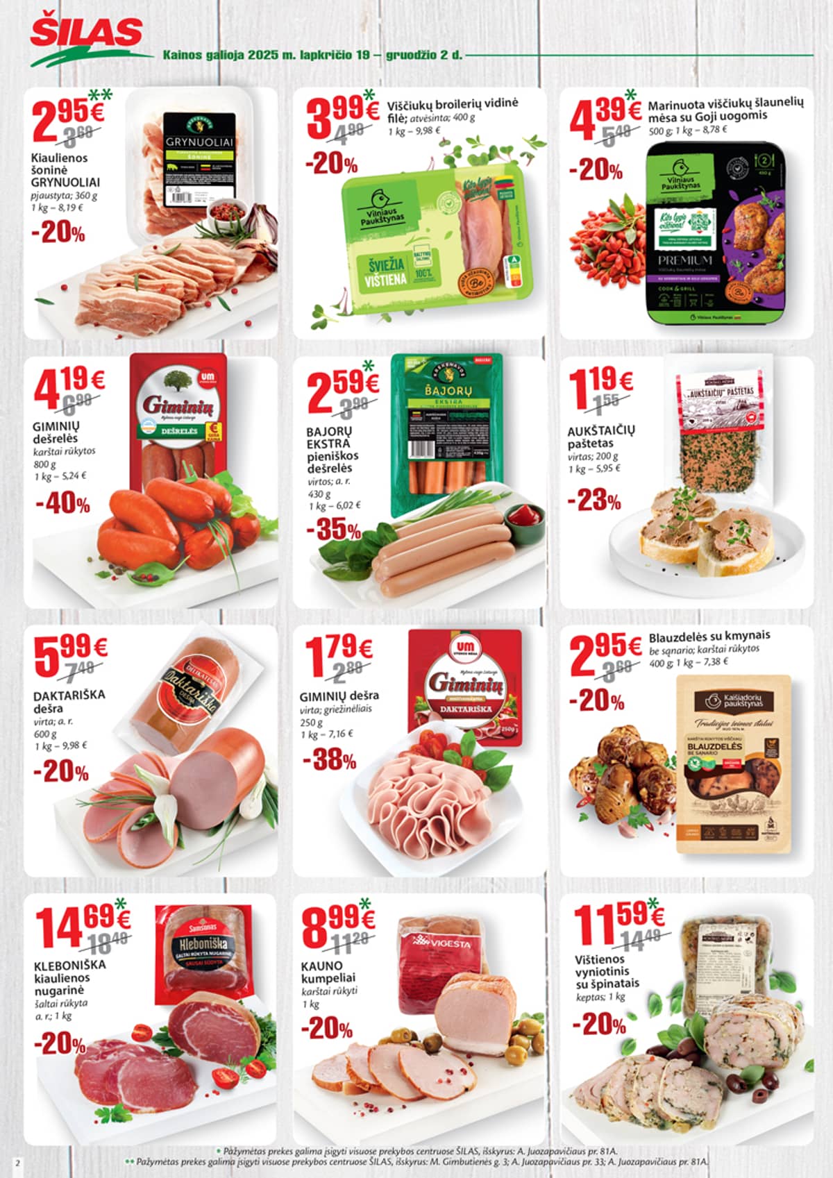 Šilas - Šilas akcijų leidinys Nr. 23 | 2025-11-19 - 2025-12-02 2 puslapis