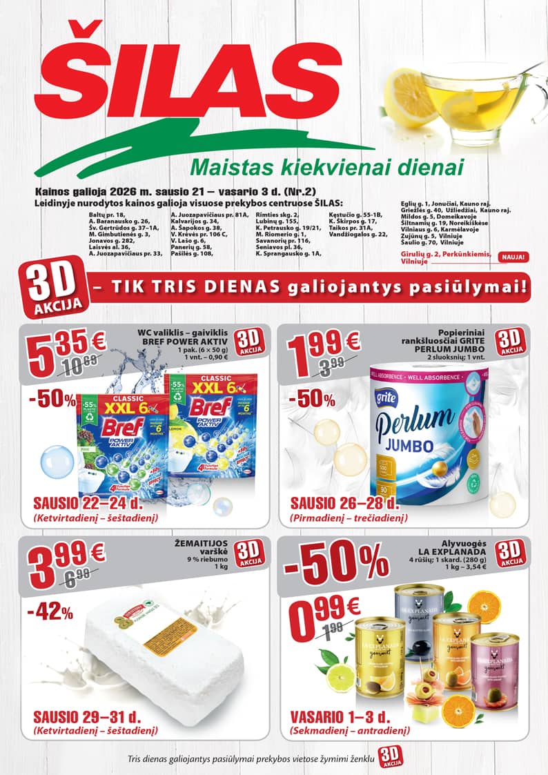 Šilas - Šilas akcijų leidinys Nr. 2 | 2026-01-21 - 2026-02-03 1 puslapis
