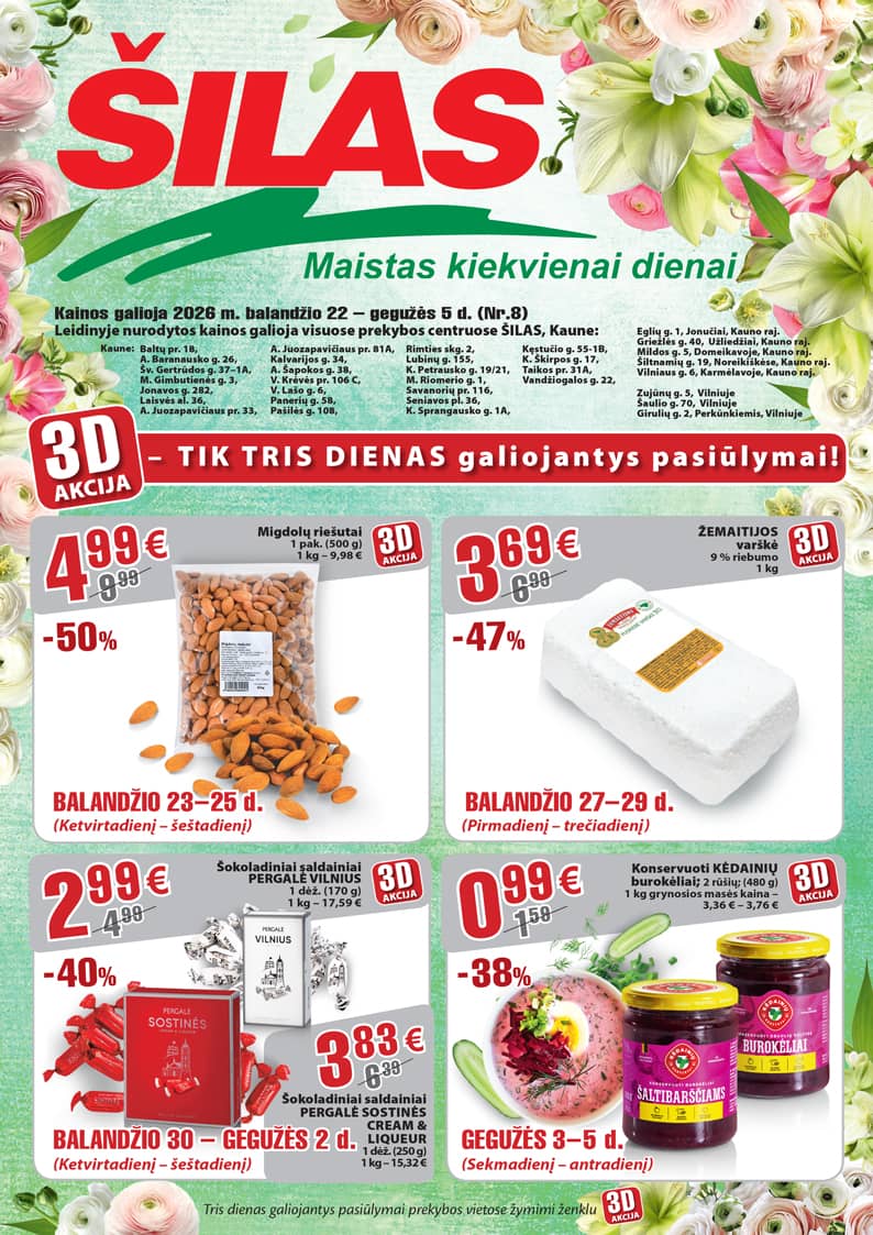 Šilas - Šilas akcijų leidinys Nr. 8 | 2026-04-22 - 2026-05-05 1 puslapis