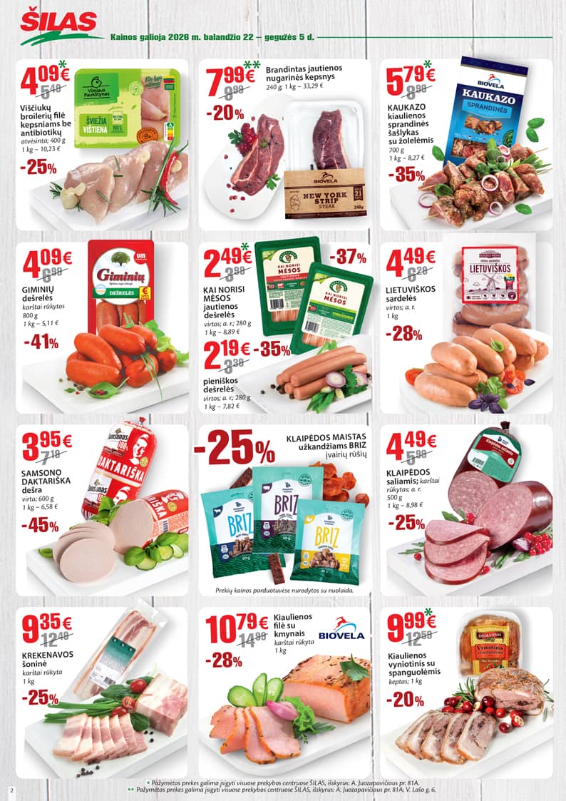 Šilas - Šilas akcijų leidinys Nr. 8 | 2026-04-22 - 2026-05-05 2 puslapis