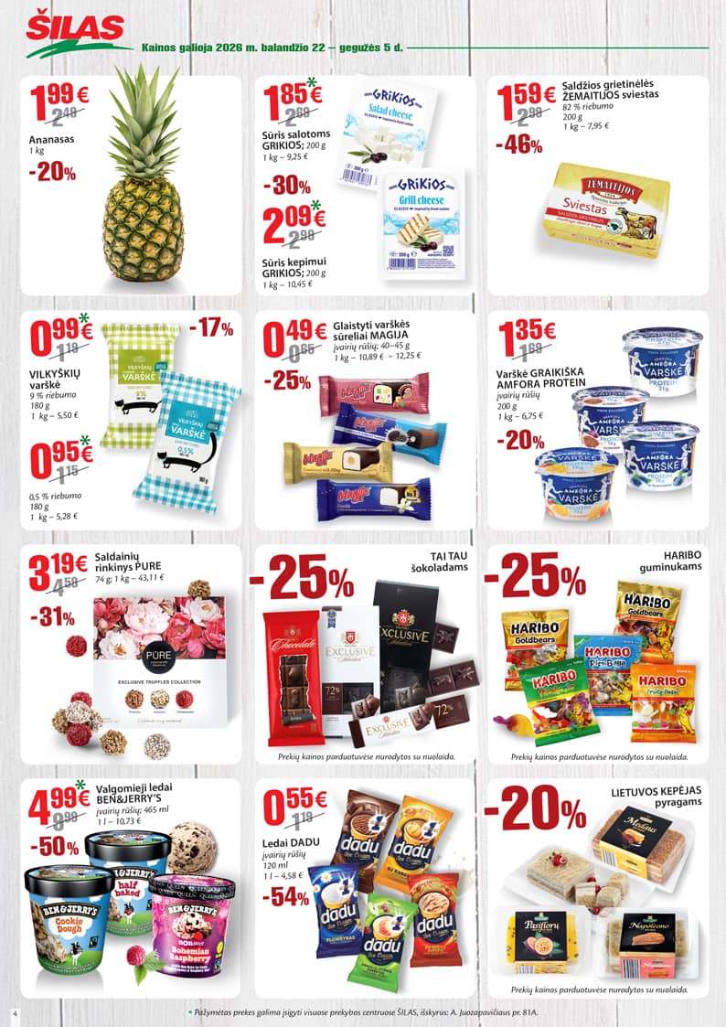 Šilas - Šilas akcijų leidinys Nr. 8 | 2026-04-22 - 2026-05-05 4 puslapis