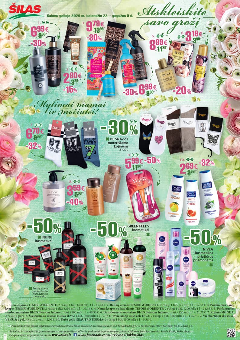 Šilas - Šilas akcijų leidinys Nr. 8 | 2026-04-22 - 2026-05-05 8 puslapis