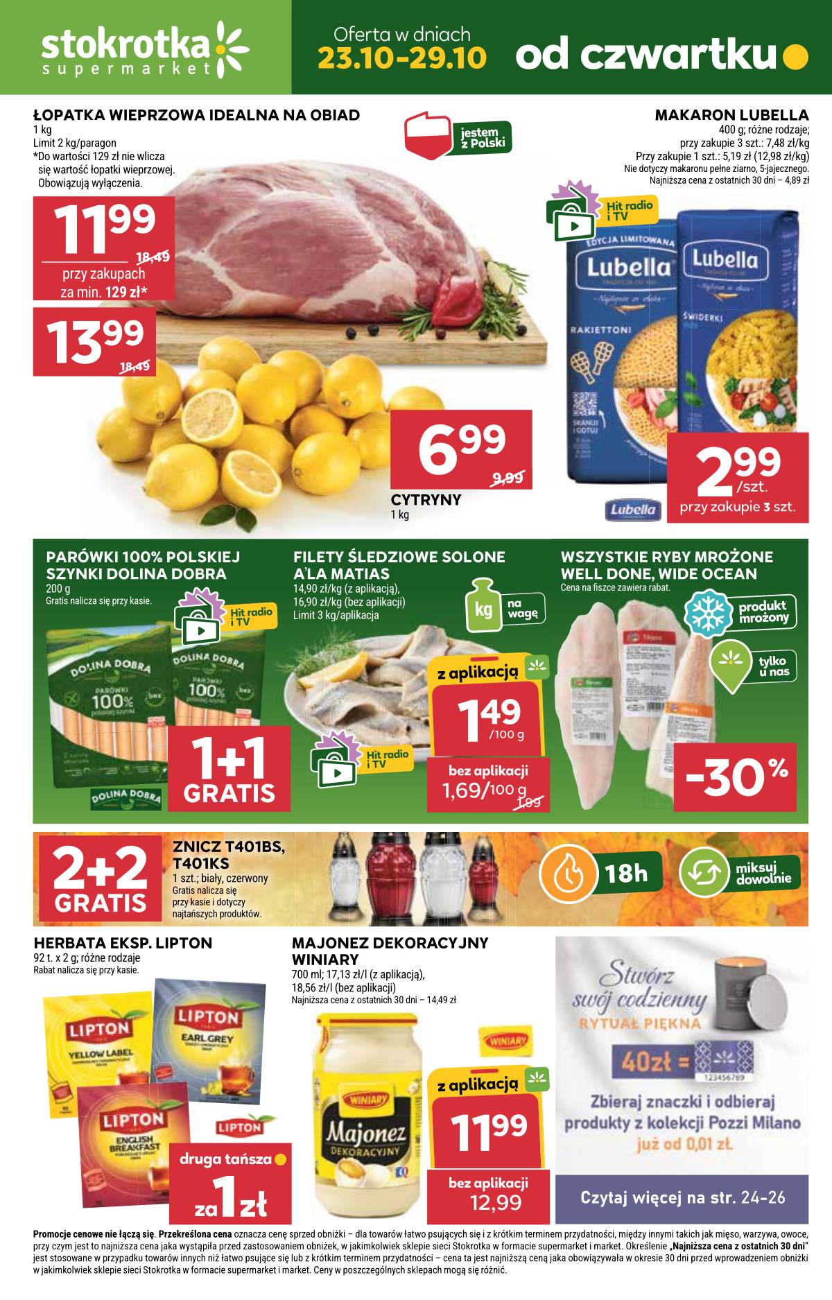 Stokrotka - Stokrotka Supermarket akcijų leidinys 1 puslapis