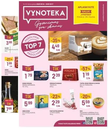 Vynoteka - Vynoteka Maisto akcijų leidinys 2025-08-04 - 2025-08-17 2025-08-04 – 2025-08-17