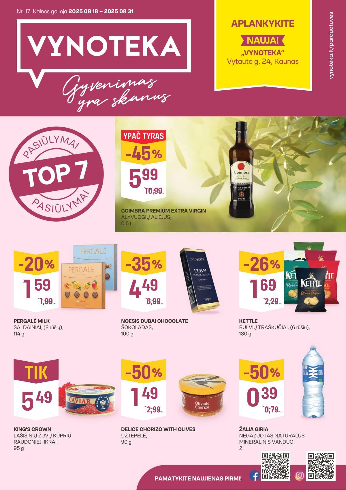 Vynoteka - Vynoteka Maisto akcijų leidinys | 2025-08-18 - 2025-08-31 1 puslapis