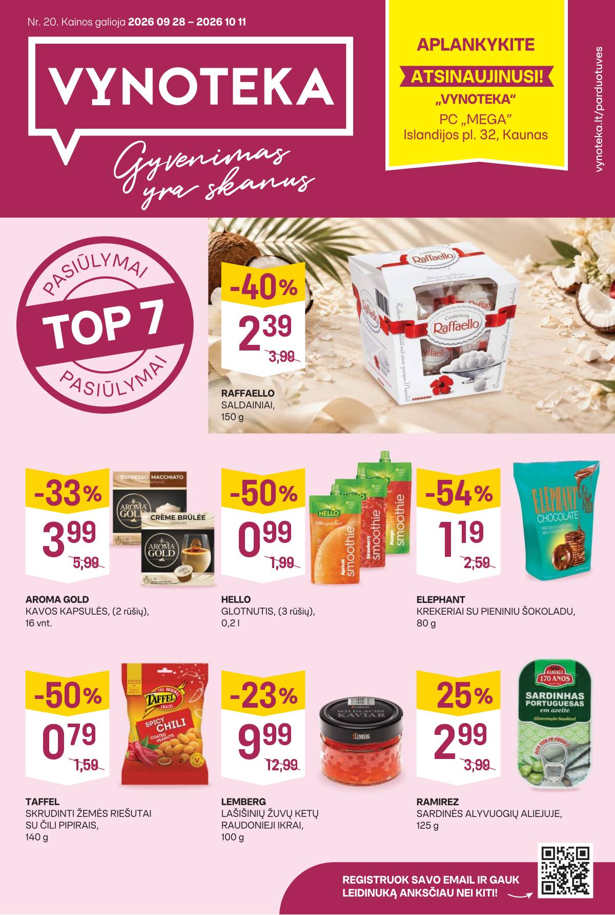 Vynoteka - Vynoteka Maisto akcijų leidinys 1 puslapis